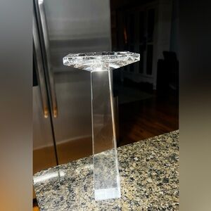 Elegant Oleg Cassini Silver Crystal Candleholder